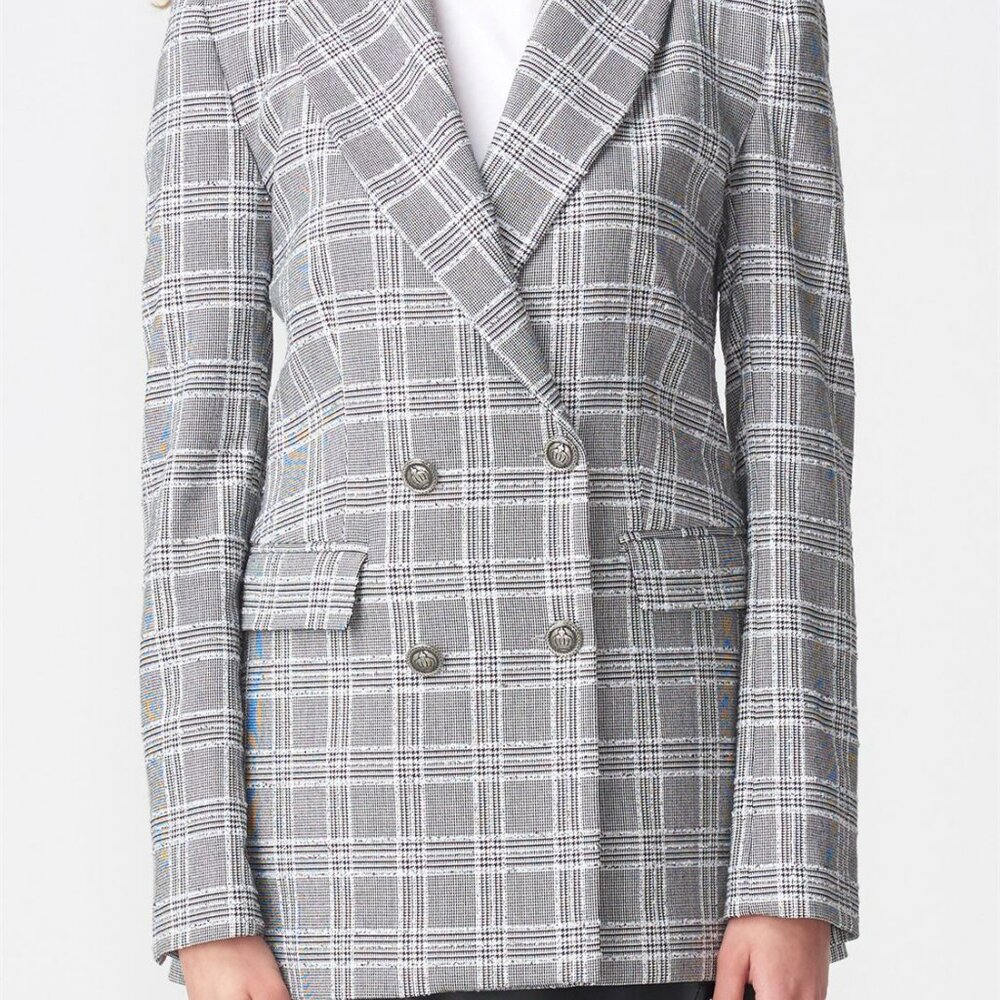 Dilvin Plaid Blazer Jacket Gray. Sz 8 - Picture 4 of 4
